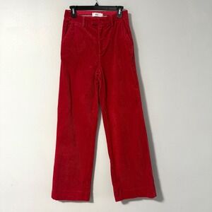 CLOSED Red Corduroy High Rise‎ Wide Leg Pants Women's Size 26